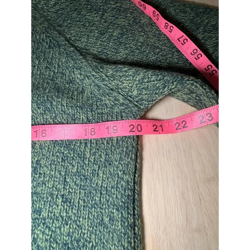 Diesel Green WOOL Marled Heavy Knit Zip Sweater Mock Neck Gorpcore Cabincore